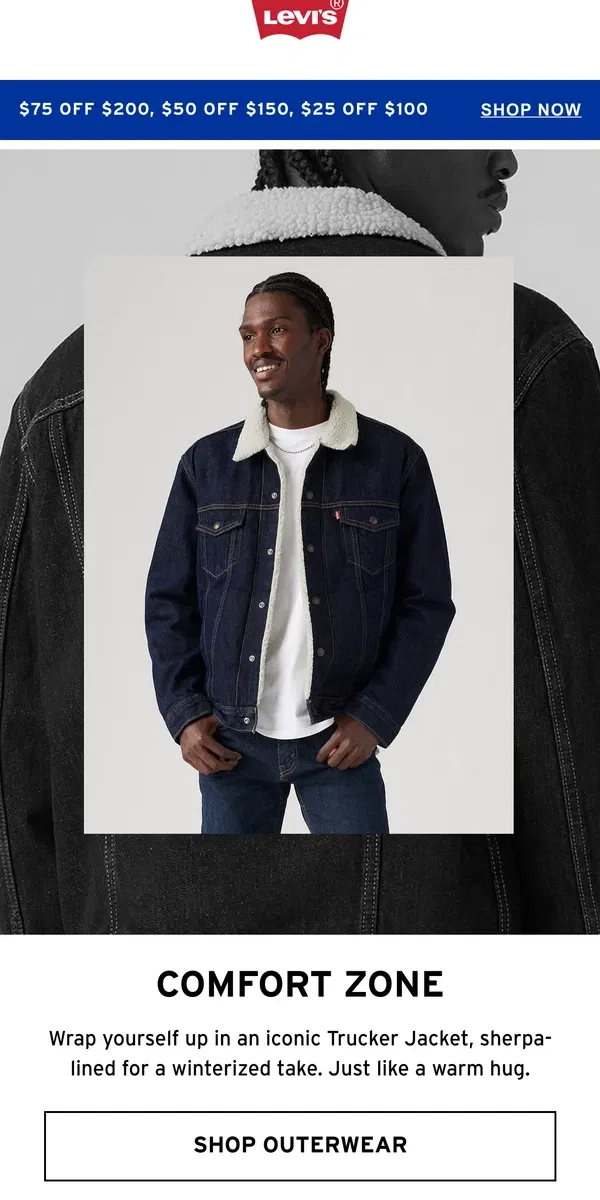 Email from Levi's. Denim meets sherpa (it’s a match)