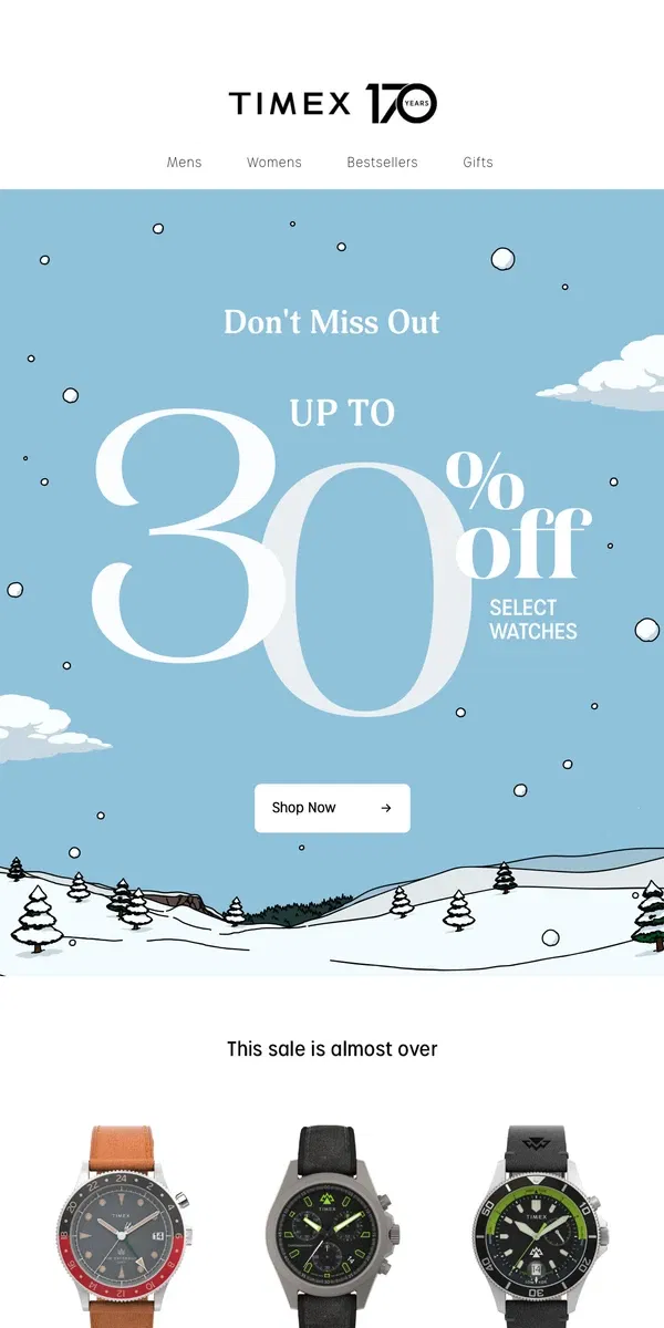 Email from Timex. Don't Miss Out On 30% OFF