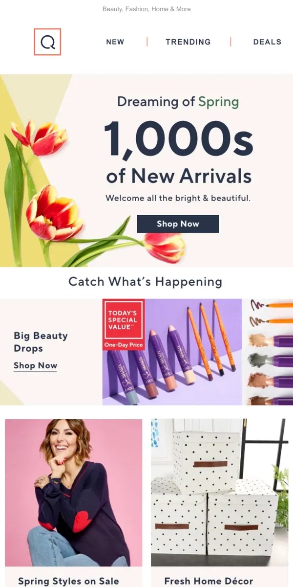 Email from QVC. 1,000s of New! Here Comes Spring