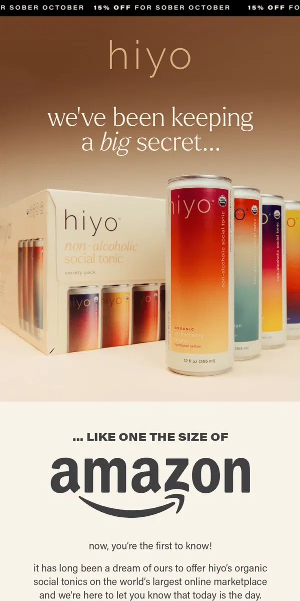 Email from hiyo. THIS NON-ALC IS NOW ON AMAZON ✨