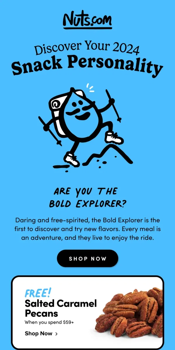 Email from Nuts.com. Be The Bold Explorer in 2024 🌎