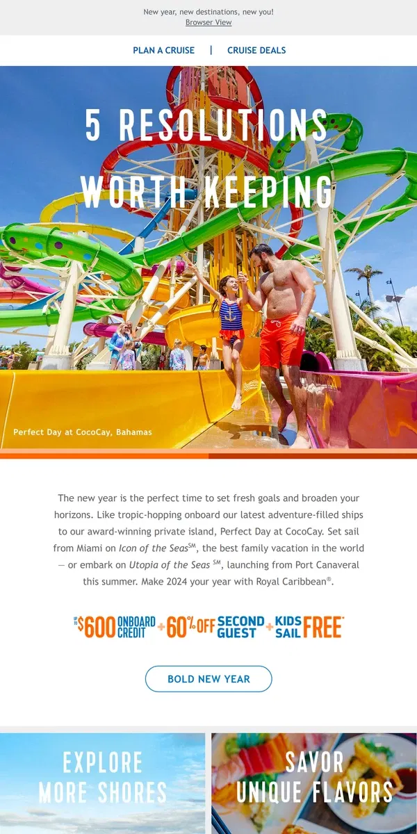 Email from Royal Caribbean. What does 2024 have in store for you?