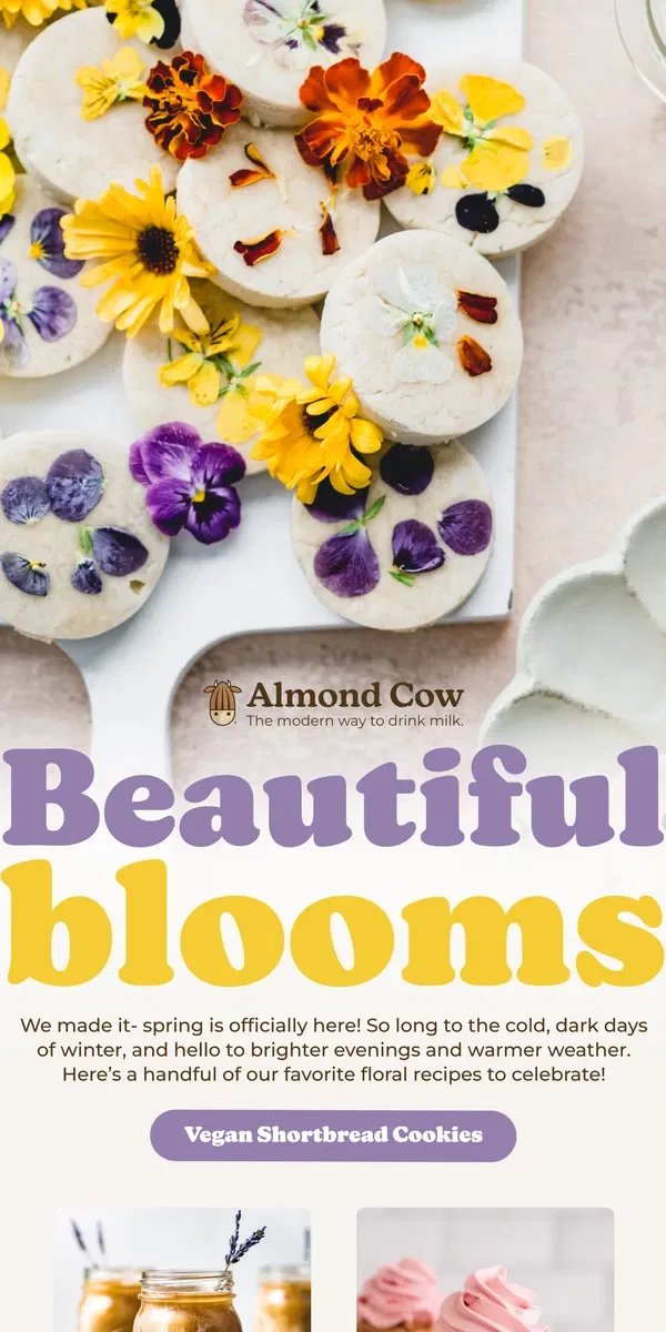 Email from Almond Cow. Flower power 🌼