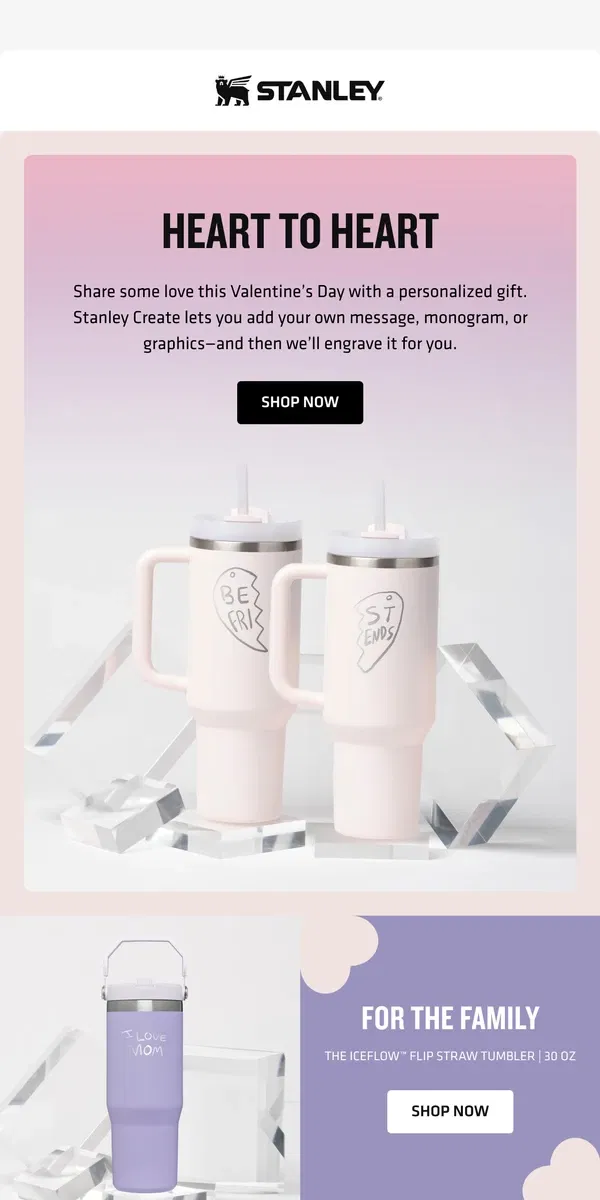 Email from Stanley. Extra-Sweet Gifts for Valentine’s Day 💖