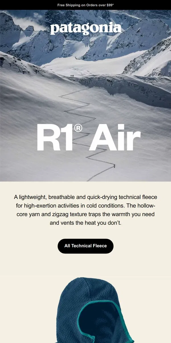 Email from Patagonia. Our most breathable technical fleece