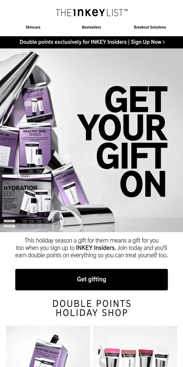 Email from The INKEY List. Gift yourself DOUBLE POINTS 🎁