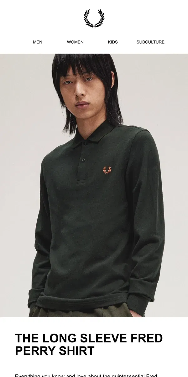 Email from Fred Perry. The Long Sleeve Fred Perry Shirt