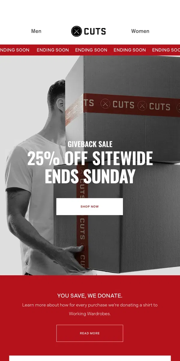 Email from Cuts. SALE ENDS SOON | 25% Off