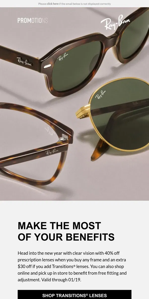 Email from Ray-Ban. Save Now on Lenses!