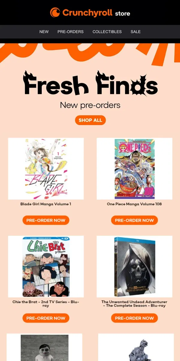 Email from Crunchyroll. Something NEW Just Hit the Store