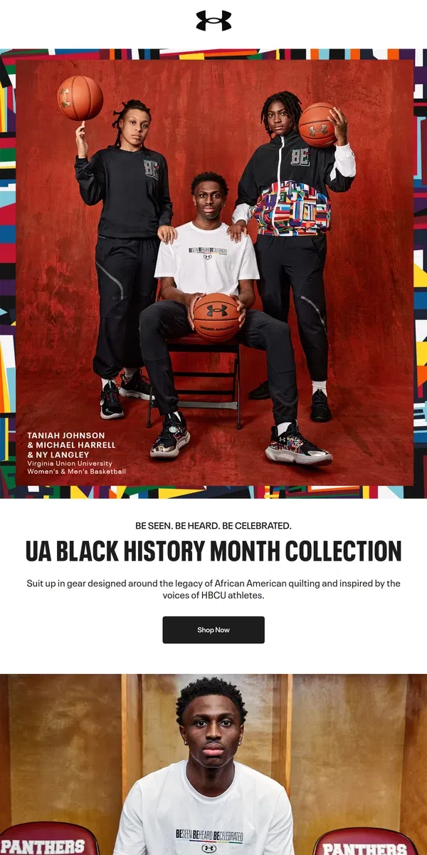 Email from Under Armour. Shop the Black History Month Collection