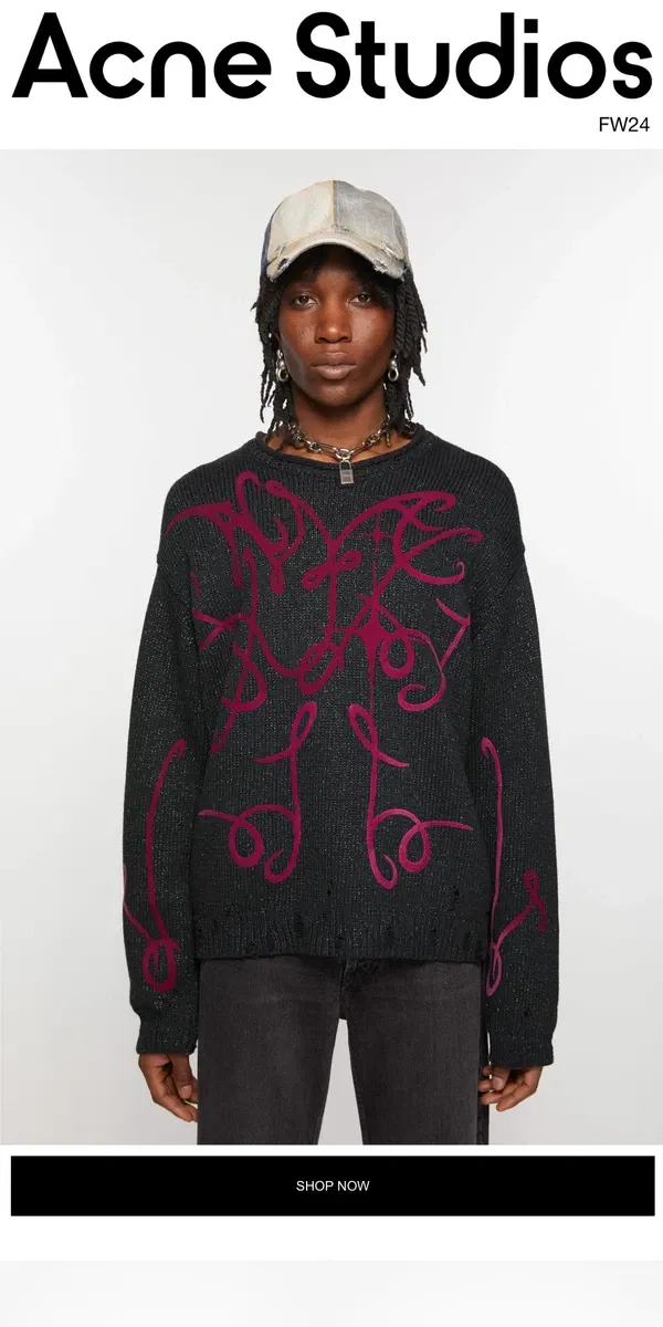 Email from Acne Studios. Knitwear