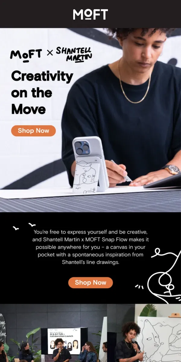 Email from MOFT. Discover Shantell Martin x MOFT Creative Innovations!