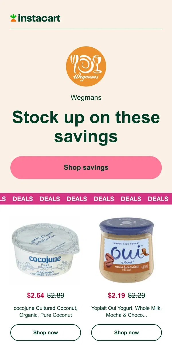 Email from Instacart. Don’t miss out on these coupons