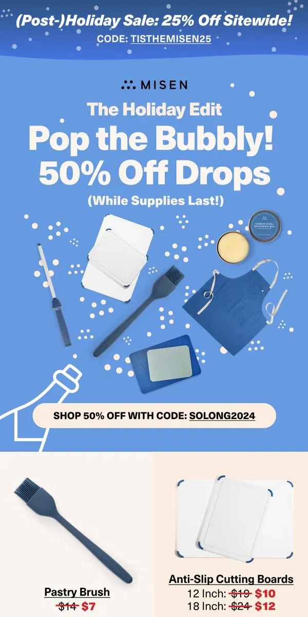 Email from Misen. Pop the Bubbly 🍾 50% off Select Products