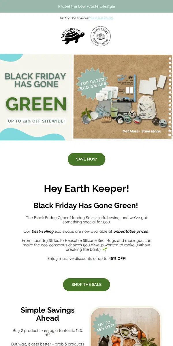 Email from Net Zero Co.. 🏆 Best-Selling Eco Swaps on Sale Now! 🌟