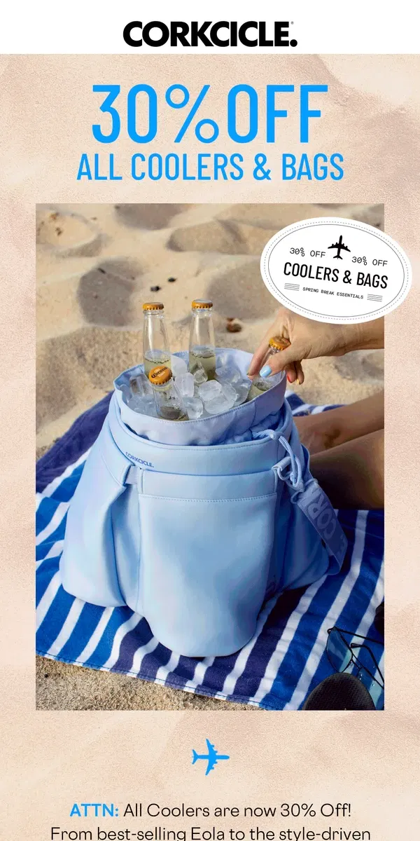 Email from CORKCICLE. 30% Off The Coolest Coolers