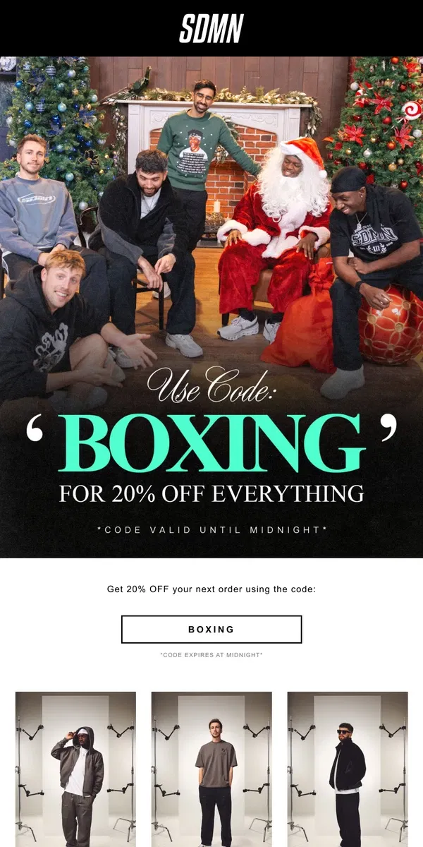 Email from Sidemen Clothing. 20% OFF RIGHT NOW!