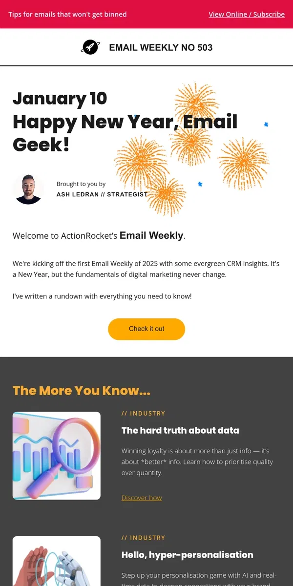 Email from ActionRocket. EW #503: Lessons from CRM gone wrong