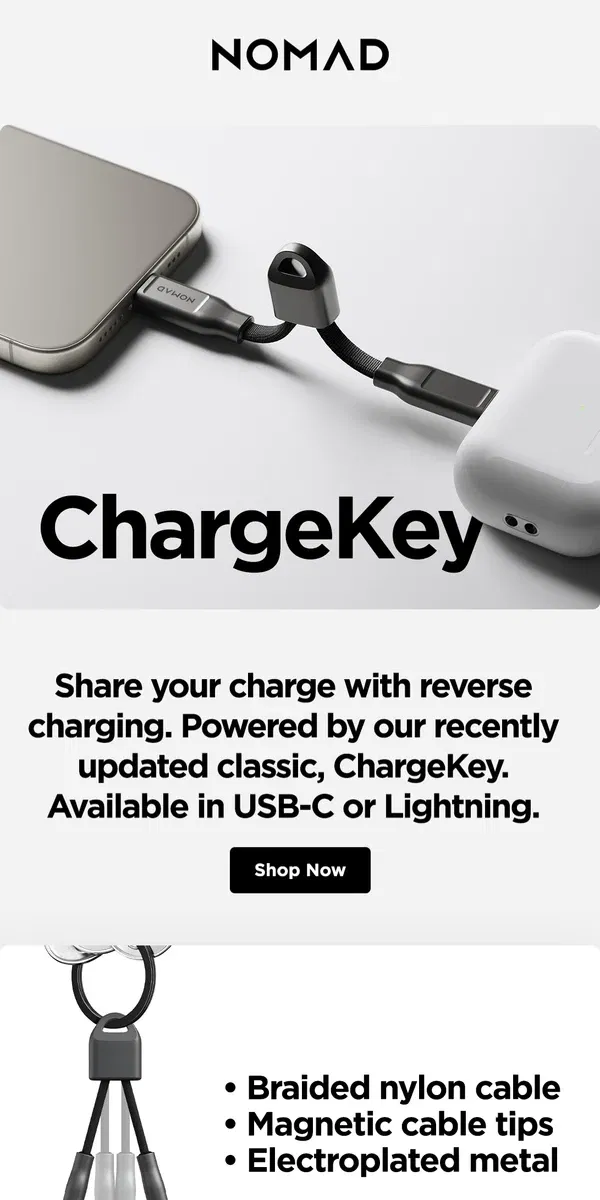 Email from Nomad. Meet ChargeKey