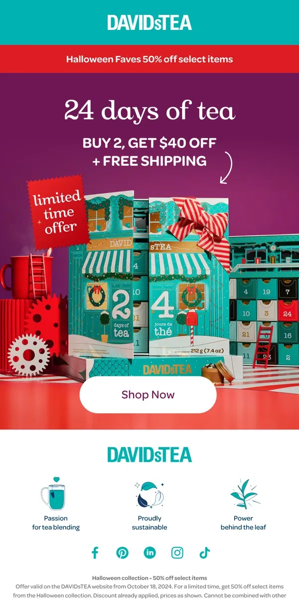 Email from DAVIDsTEA. FREE. SHIPPING.