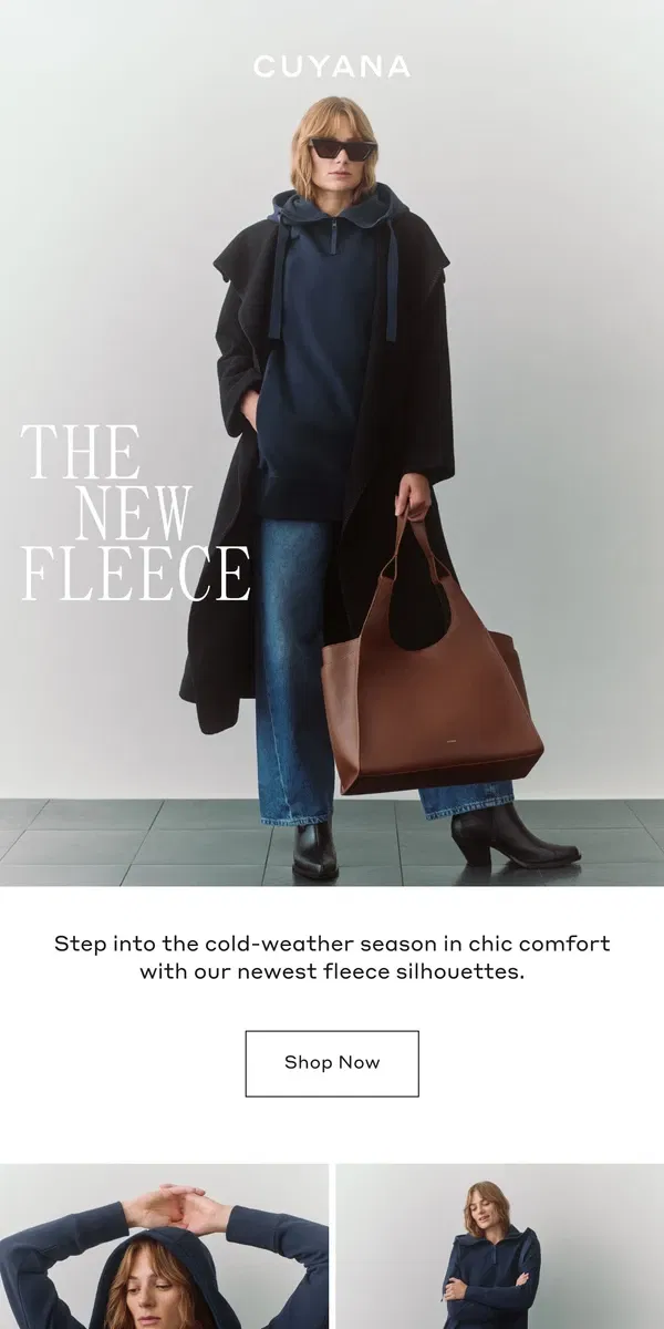 Email from Cuyana. The New Lounge: Cozy Fleece