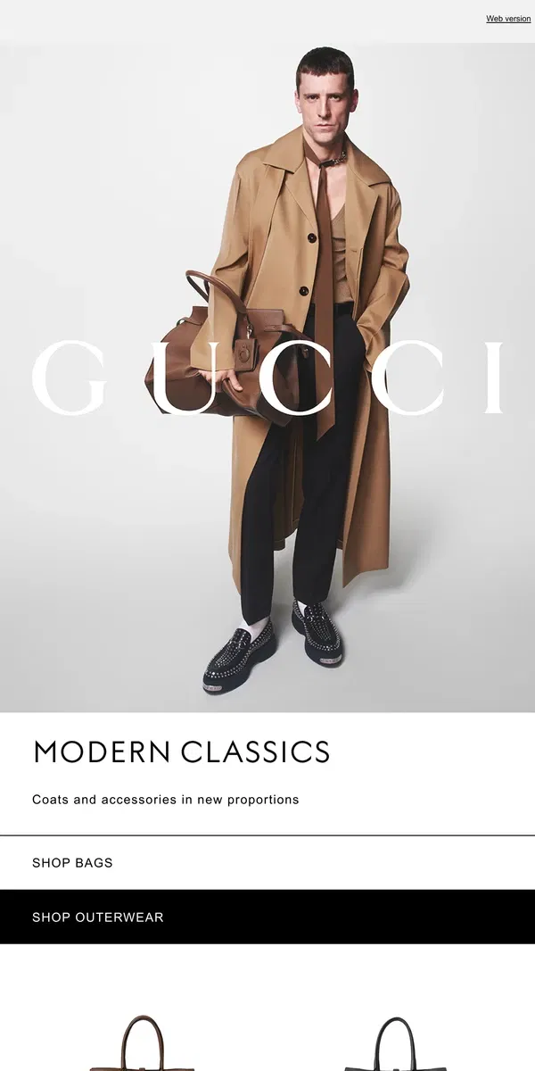 Email from GUCCI. Distinctive Dimensions