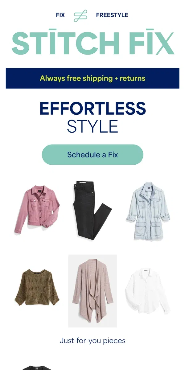 Email from Stitch Fix. Your effortless style