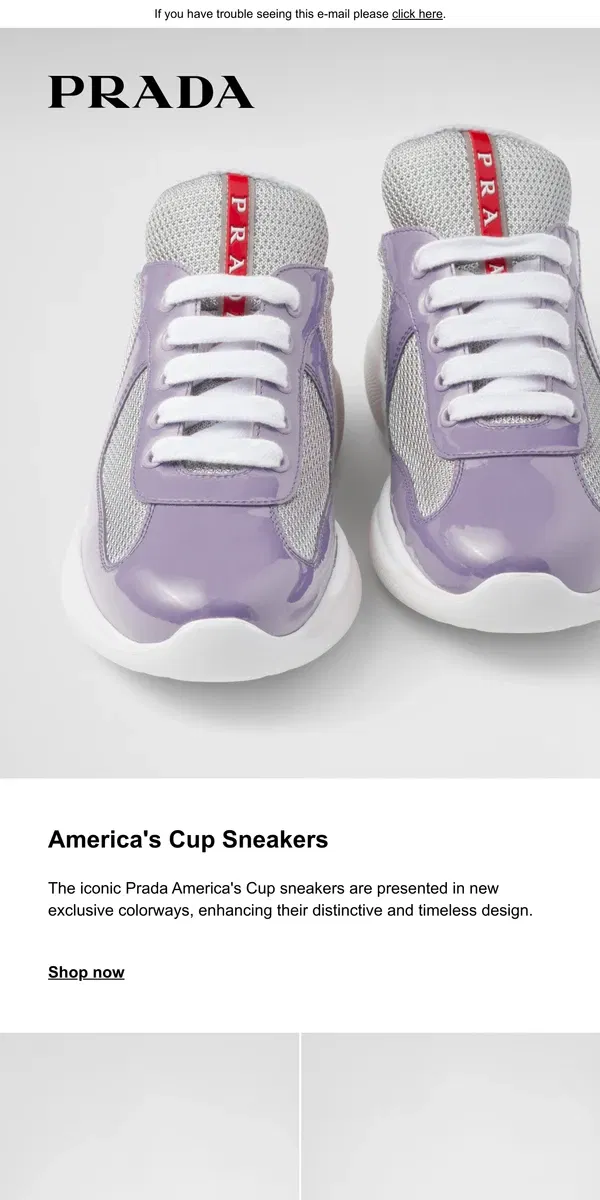 Email from Prada. America's Cup Sneakers