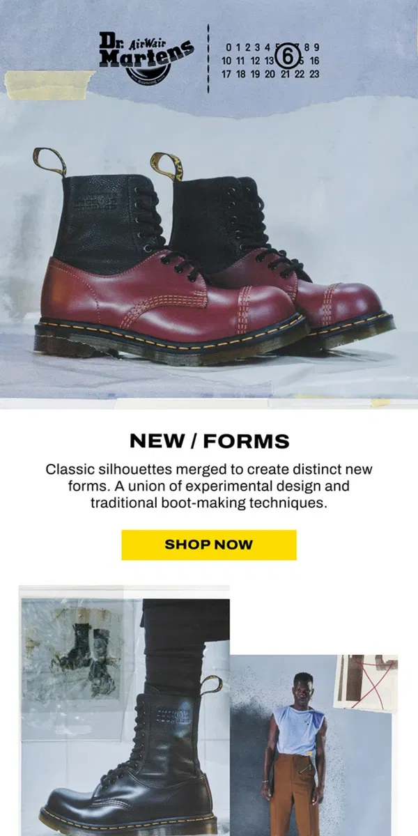 Email from Dr. Martens. Our first collaboration with MM6 is here