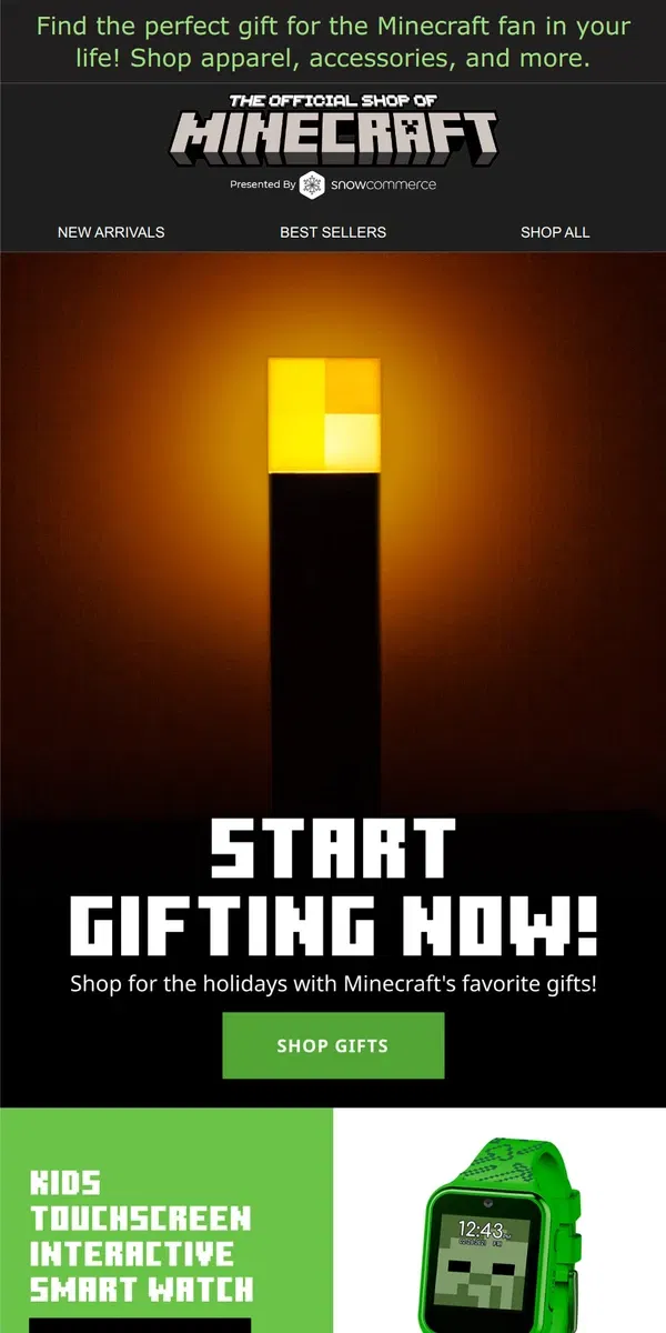 Email from Minecraft. Shop Minecraft and Prepare for Gifting Season!