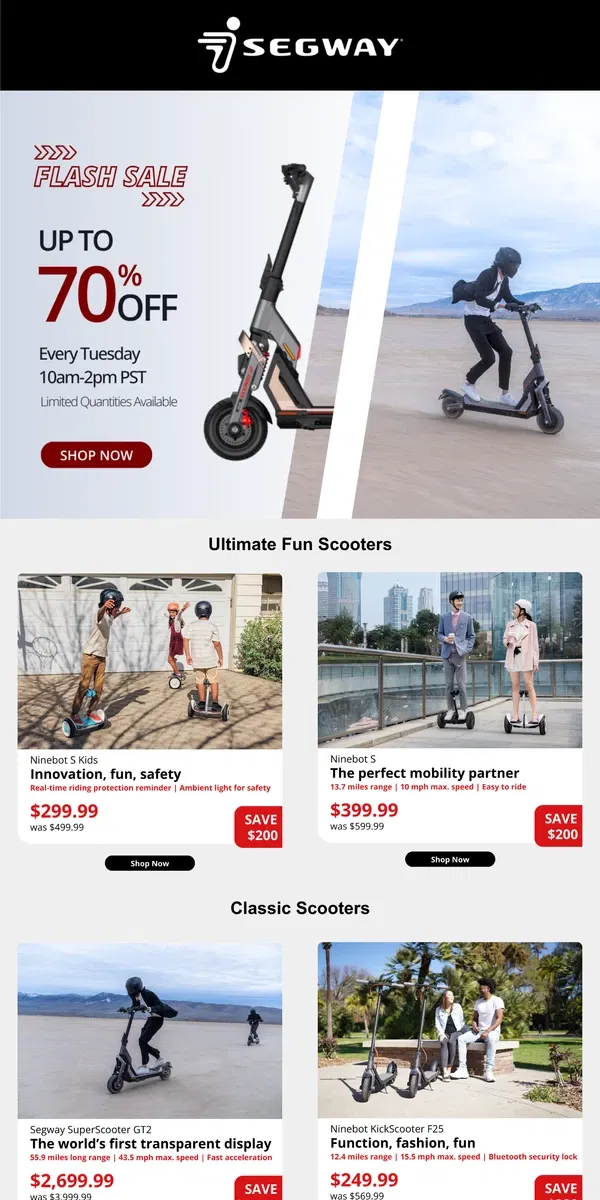 Email from Segway. Having trouble choosing? 🤯