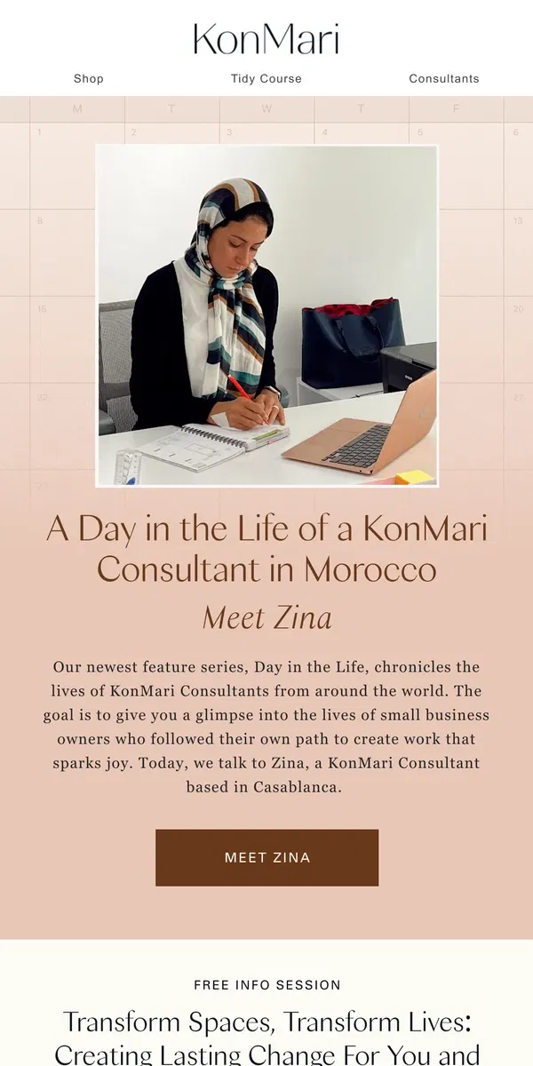 Email from KonMari. New Series: Day in the Life