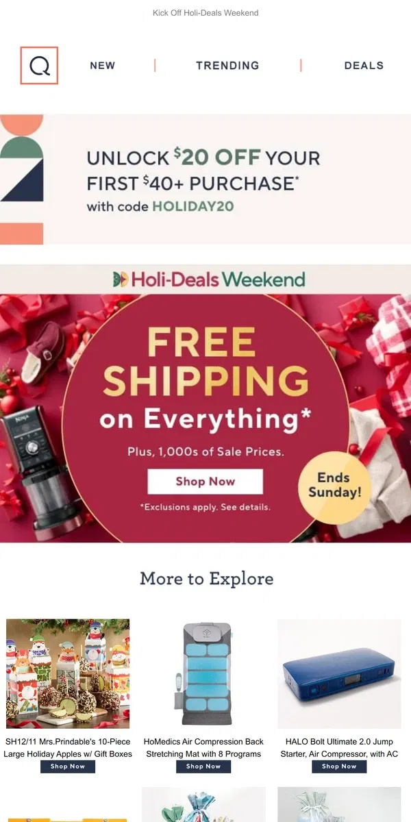 Email from QVC. Free Shipping on Every. Single. Thing.