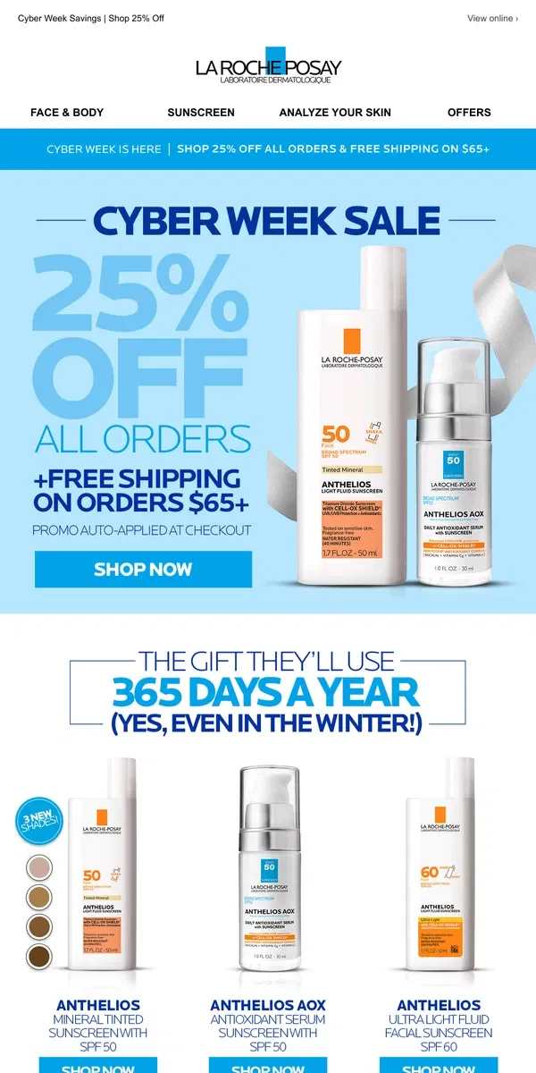 Email from La Roche-Posay. Don't snooze on saving!⏰