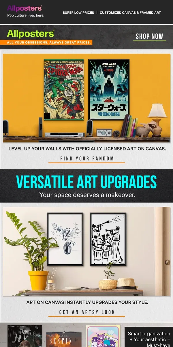 Email from AllPosters. Canvas Art = Epic Walls