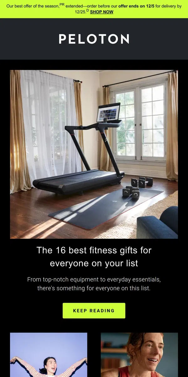 Email from Peloton. The 16 best fitness gifts for everyone on your list