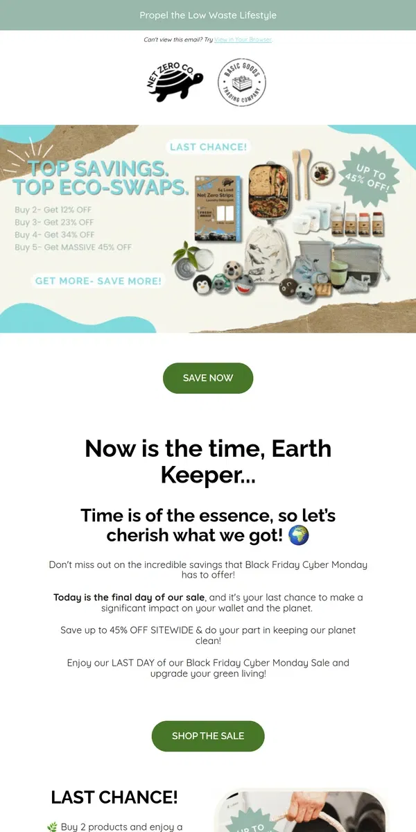 Email from Net Zero Co.. ⏰ Last Day Alert: Your Final Chance to Save Big and Make an Impact! 🌎