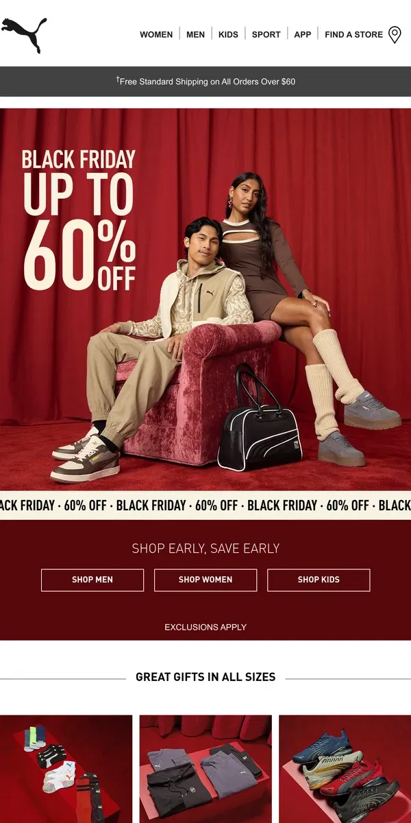 Email from Puma. Save Up To 60% Off Starting TODAY