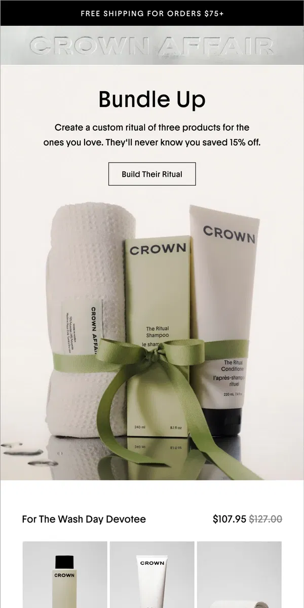 Email from Crowns Affair. Save 15% On Their Ritual