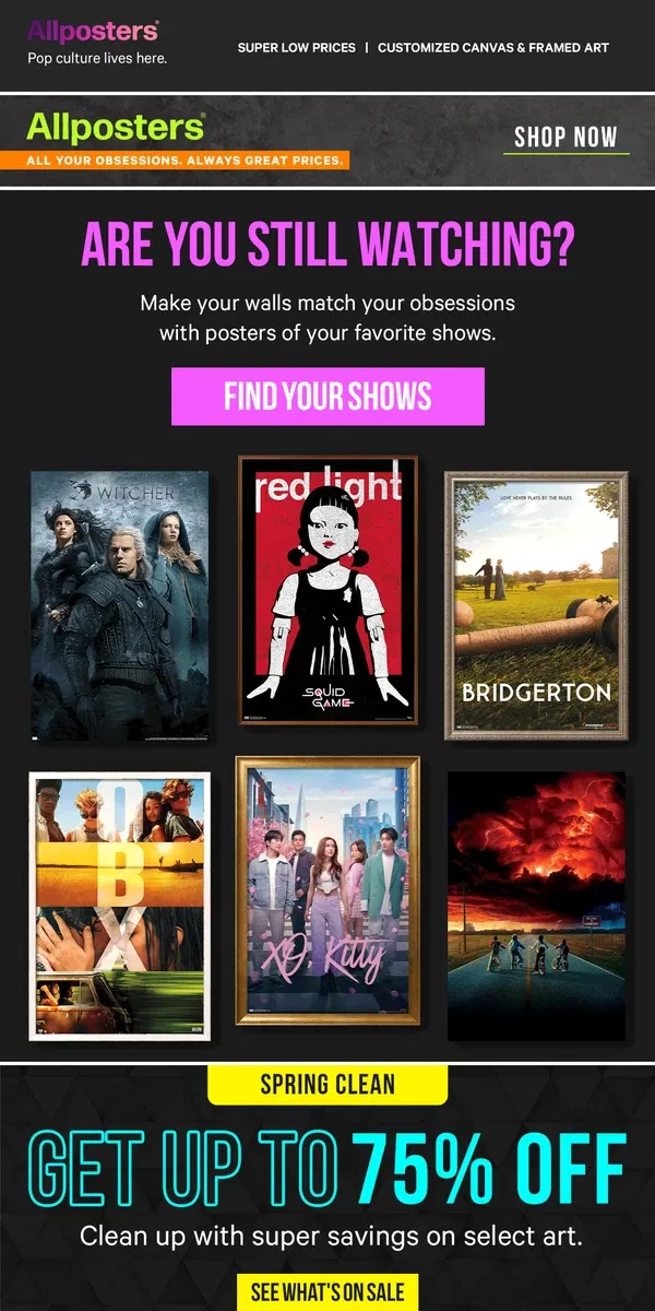 Email from AllPosters. 📺 What are you watching?