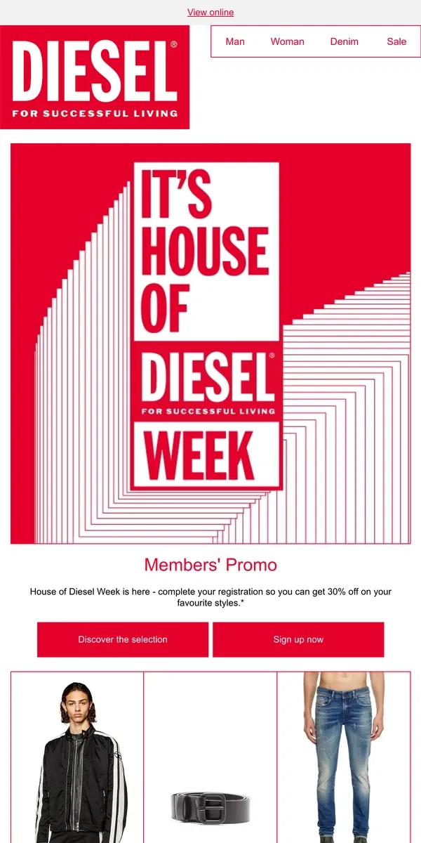 Email from Diesel. 30% Off | House Of Diesel Week Is Now Live