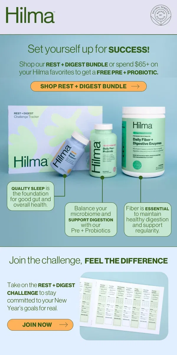 Email from Hilma. need better sleep + digestion??