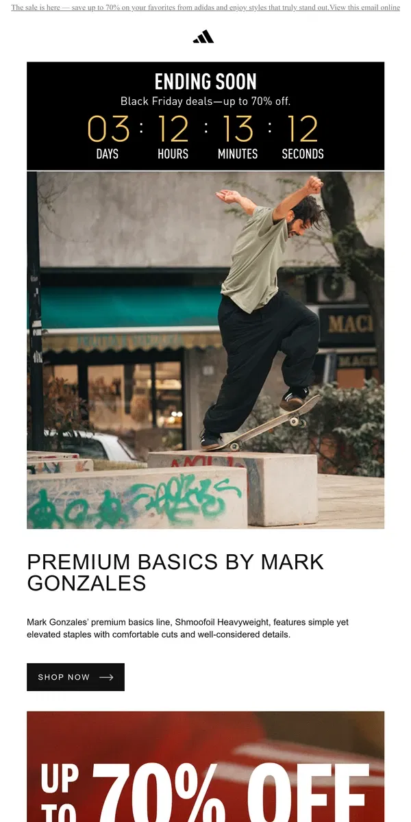 Email from Adidas. From the imagination of Gonz