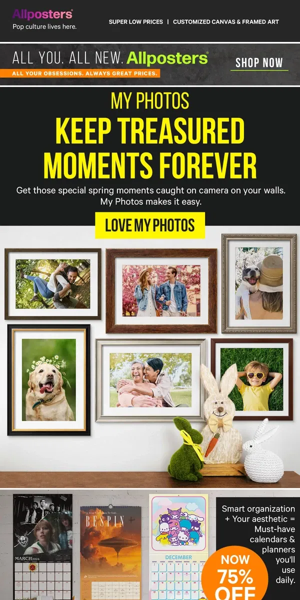 Email from AllPosters. Capture special spring moments