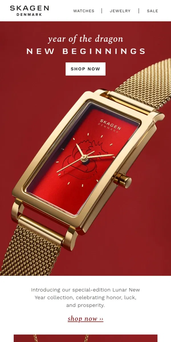 Email from Skagen. get lucky: year of the dragon.