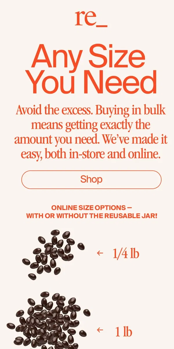 Email from re_ grocery. Size matters