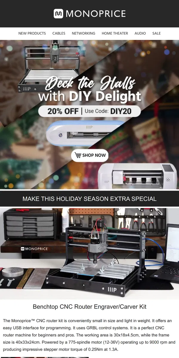 Email from Monoprice. Enjoy 20% OFF on DIY Delight w/ Code: DIY20