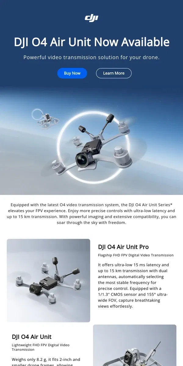 Email from DJI. DJI O4 Air Unit is Available!