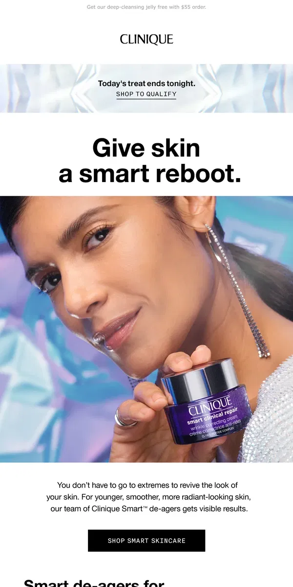 Email from Clinique. 4 Smart ways to love your skin. And a treat for you, too!